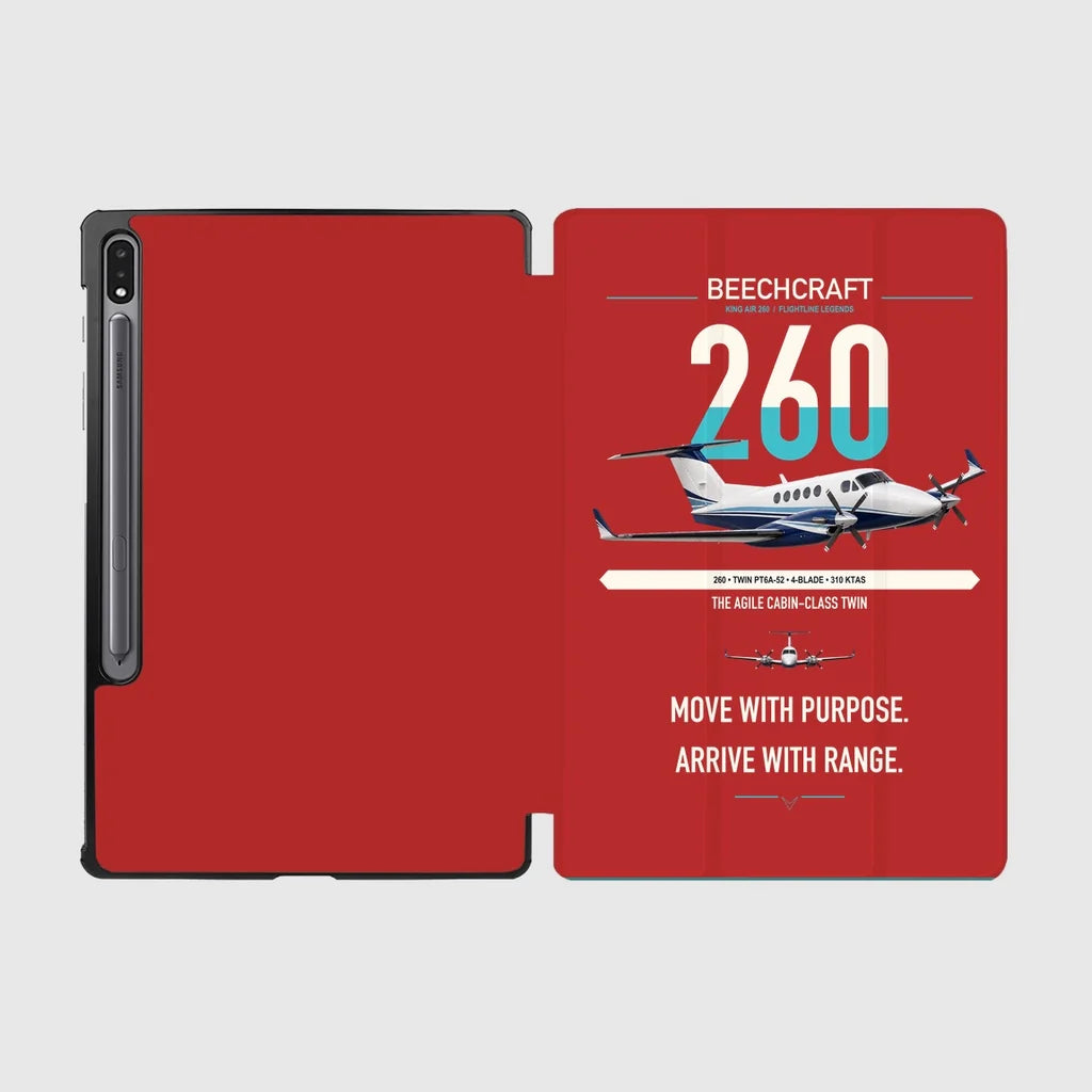 Beechcraft King Air 260 design on red samsung tablet tablet case