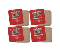 Thumbnail for PT6E-67XP design on red 4 pieces set coaster