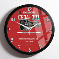 Thumbnail for CF34-3B1 design on red framed wall clock