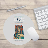 Thumbnail for Liège Airport (LGG) design on light gray round mouse pad
