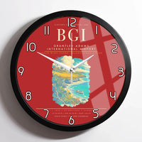 Thumbnail for Grantley Adams International Airport BGI Wall-Clock Framed - Red