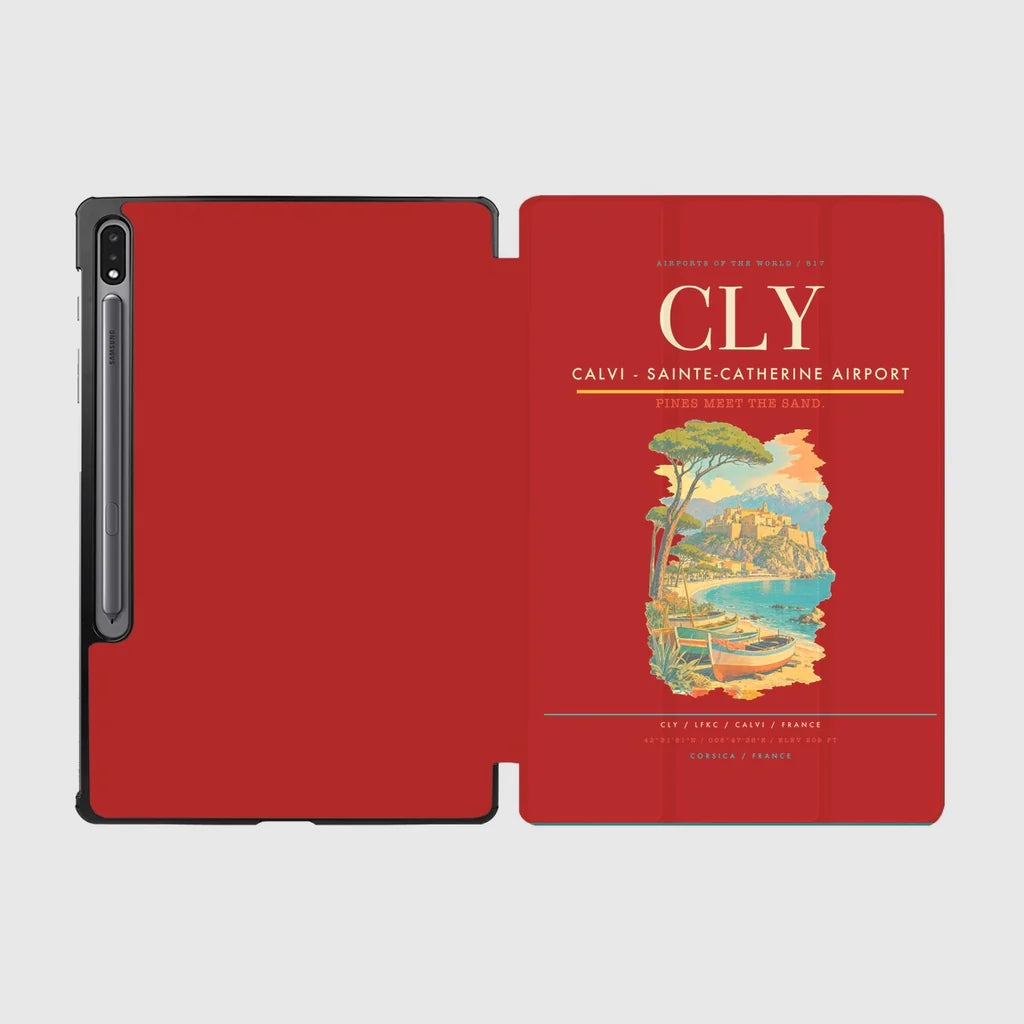 Calvi (CLY) design on red samsung tablet tablet case
