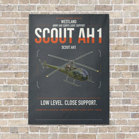 Thumbnail for Westland Scout AH1 vertical canvas print - no frame - gray background