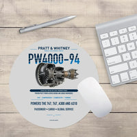 Thumbnail for PW4000-94 design on light gray round mouse pad
