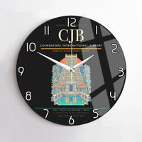 Thumbnail for Coimbatore International Airport CJB Wall-Clock No-Frame - Black