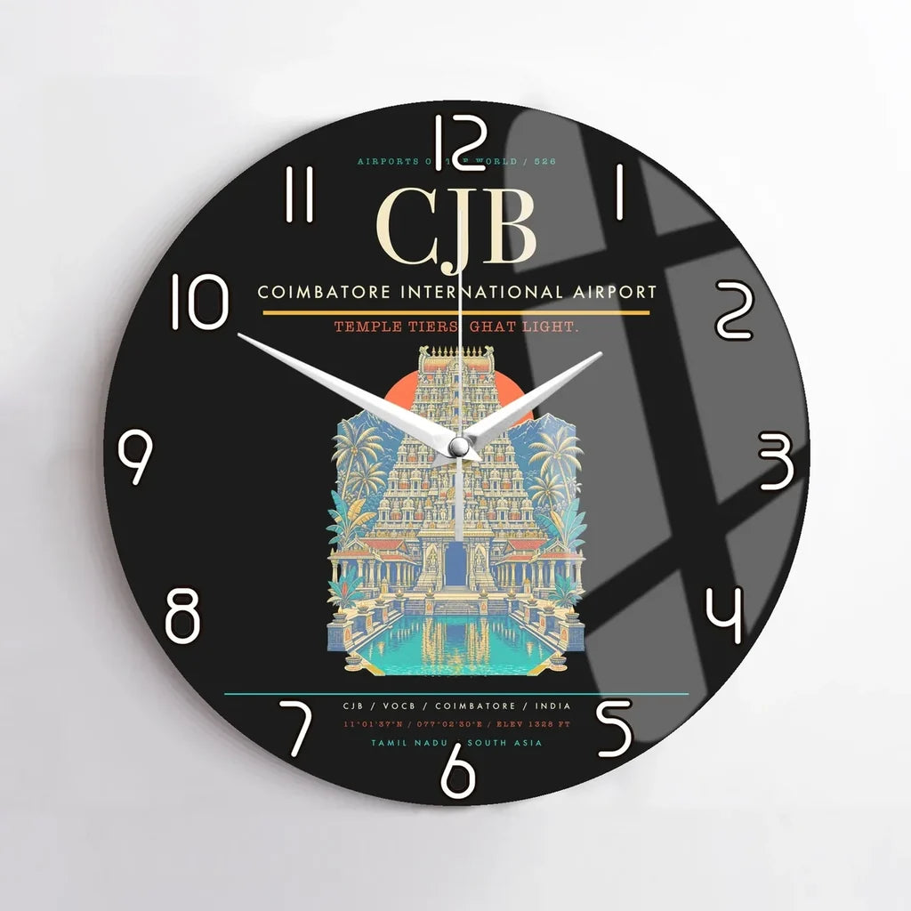 Coimbatore International Airport CJB Wall-Clock No-Frame - Black
