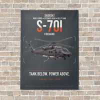 Thumbnail for Sikorsky S-70i FIREHAWK vertical canvas print - no frame - gray background