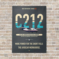 Thumbnail for CASA C-212-200 Aviocar vertical canvas print - no frame - gray background