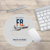 Thumbnail for Gloster Meteor F8 design on light gray round mouse pad