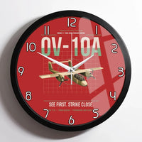 Thumbnail for OV-10A Bronco design on red framed wall clock
