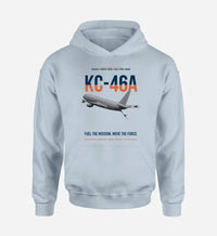 Thumbnail for KC-46A PEGASUS design on light blue double-side hoodie, single-side print
