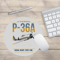 Thumbnail for P-36A Hawk design on light gray round mouse pad