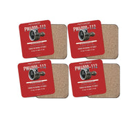 Thumbnail for Embraer ERJ145 design on red 4 pieces set coaster