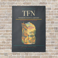 Thumbnail for Tenerife North Airport TFN vertical canvas print - no frame - gray background