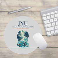 Thumbnail for Juneau International Airport (JNU) design on light gray round mouse pad