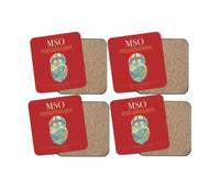 Thumbnail for Missoula Montana Airport (MSO) design on red 4 pieces set coaster