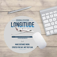 Thumbnail for Cessna Citation Longitude design on light gray round mouse pad