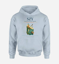 Thumbnail for Olsztyn-Mazury Airport (SZY) design on light blue hoodie single-side print