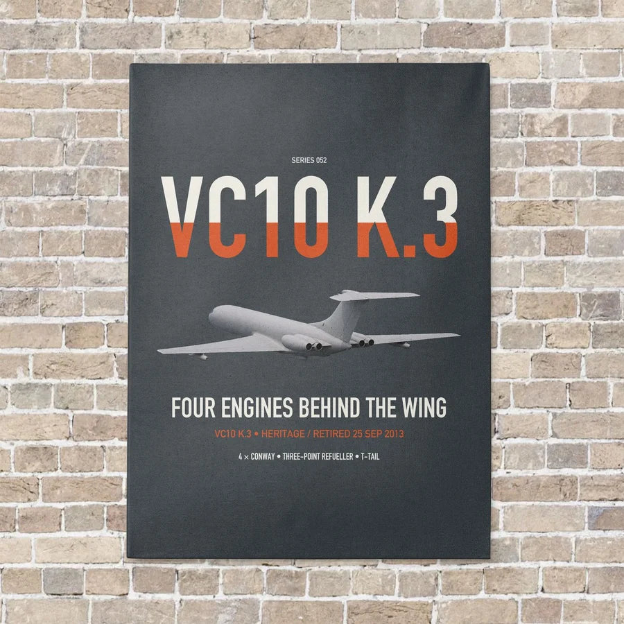 Vickers VC10 K.3 vertical canvas print - no frame - gray background