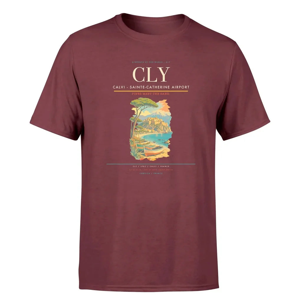 Calvi Airport (CLY) Premium T-Shirt Dark Red