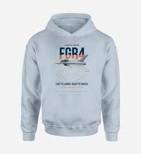 Thumbnail for Eurofighter Typhoon FGR4 design on light blue double-side hoodie, single-side print