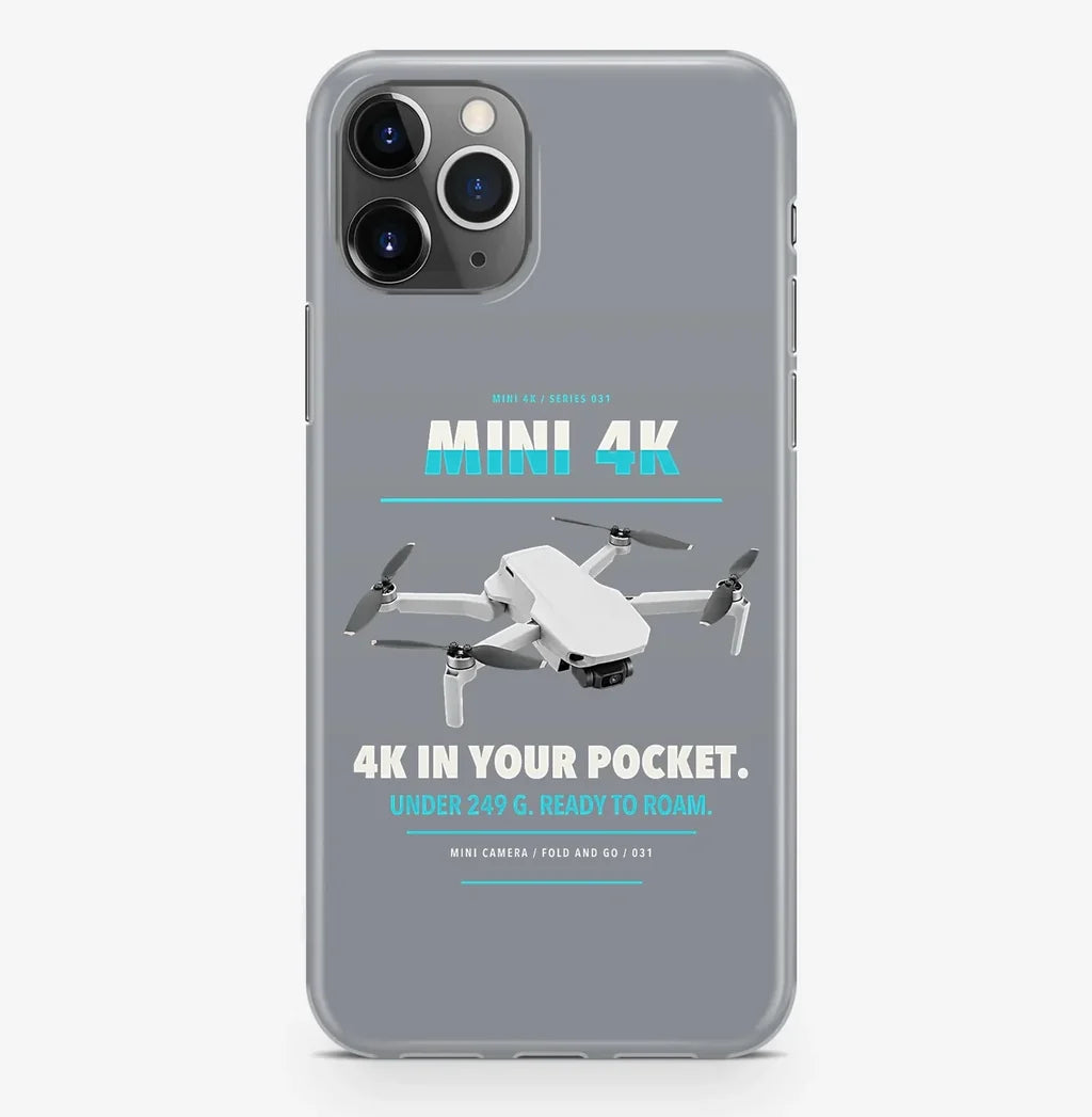DJI Mini 4K Case ProMax design on gray iphone case promax