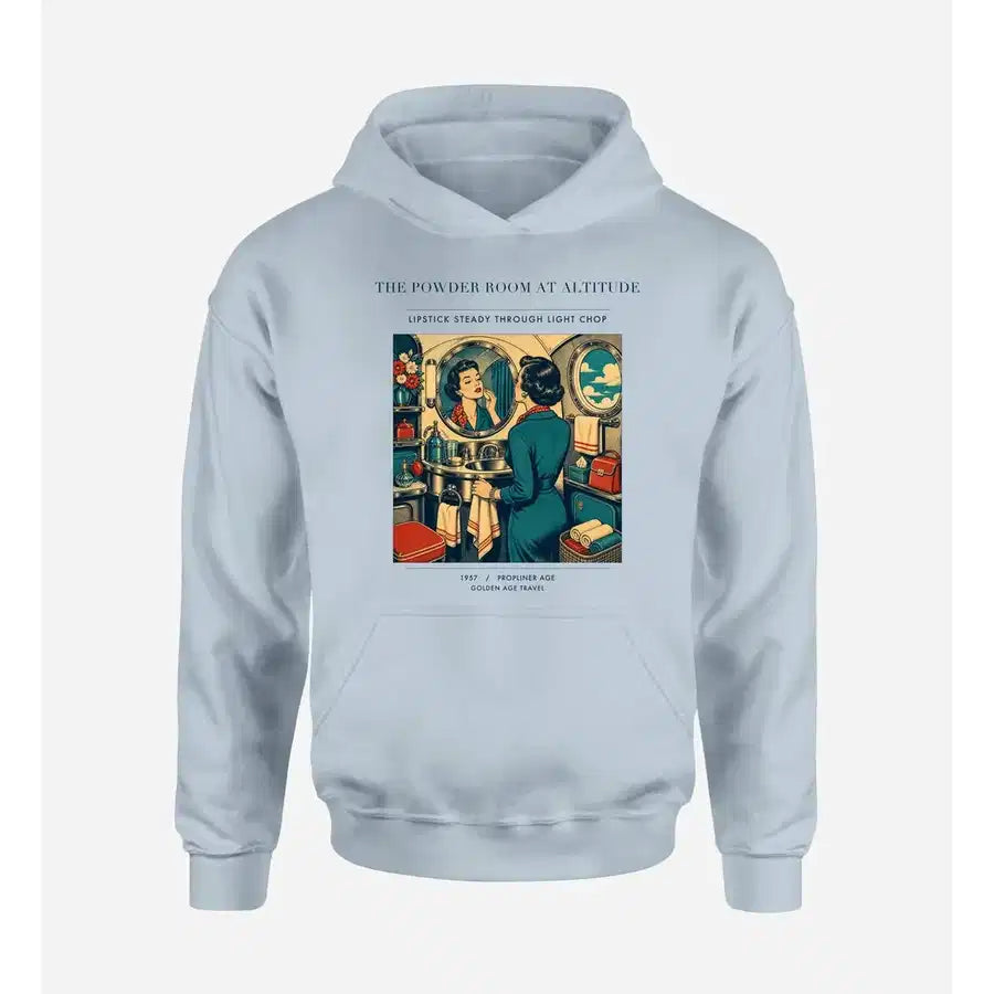 VINTAGE G4305 - The Powder Room At Altitude - Premium Hoodie design on lightblue premium