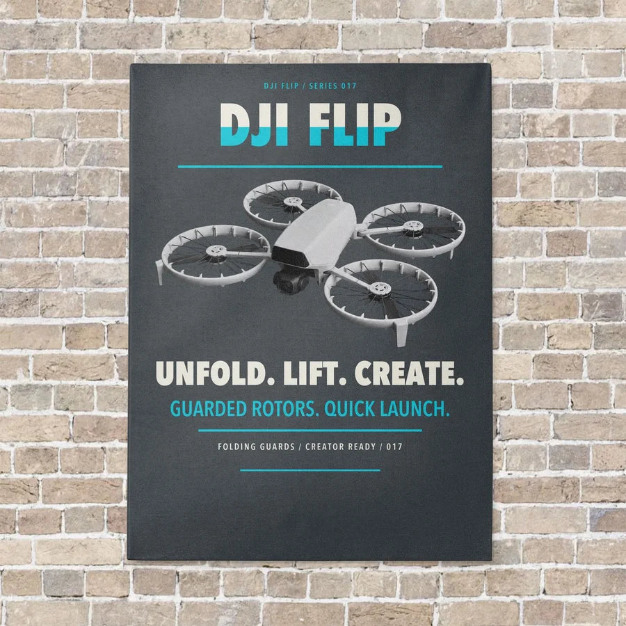 DJI Flip vertical canvas print - no frame - gray background