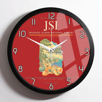 Thumbnail for Skiathos Island National Airport (JSI) design on red framed wall clock