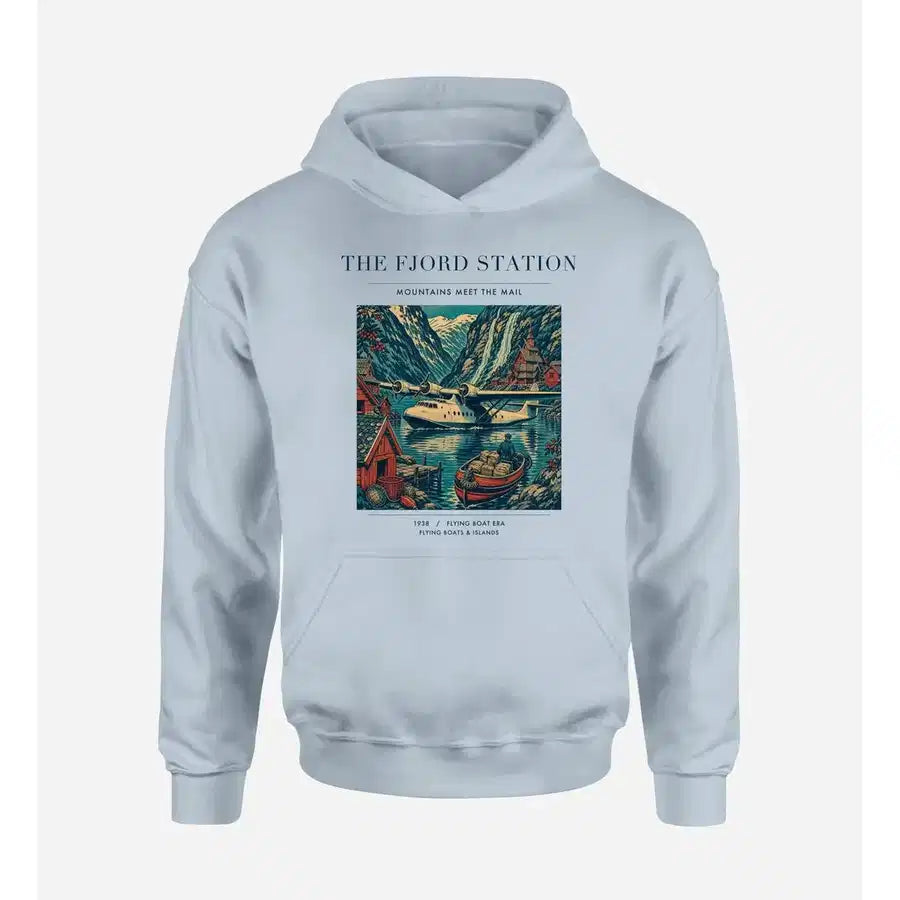 VINTAGE G4062 - The Fjord Station - Premium Hoodie design on lightblue premium