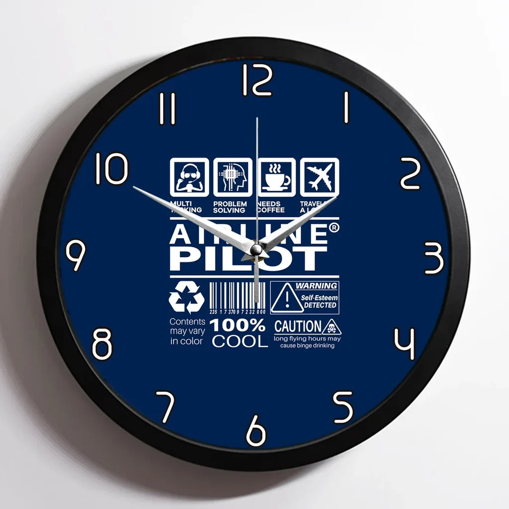 Airline Pilot Label Wall Clock - view 3