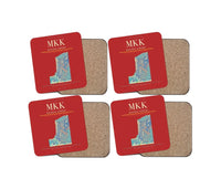 Thumbnail for Molokai Airport (MKK) design on red 4 pieces set coaster