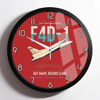 Thumbnail for F4D-1 Skyray design on red framed wall clock