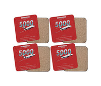Thumbnail for Bombardier Global 5000 design on red 4 pieces set coaster