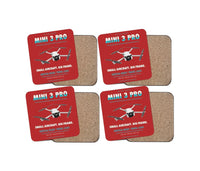 Thumbnail for DJI Mini 3 Pro design on red 4 pieces set coaster