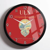 Thumbnail for Chinggis Khaan International Airport (ULN) design on red framed wall clock