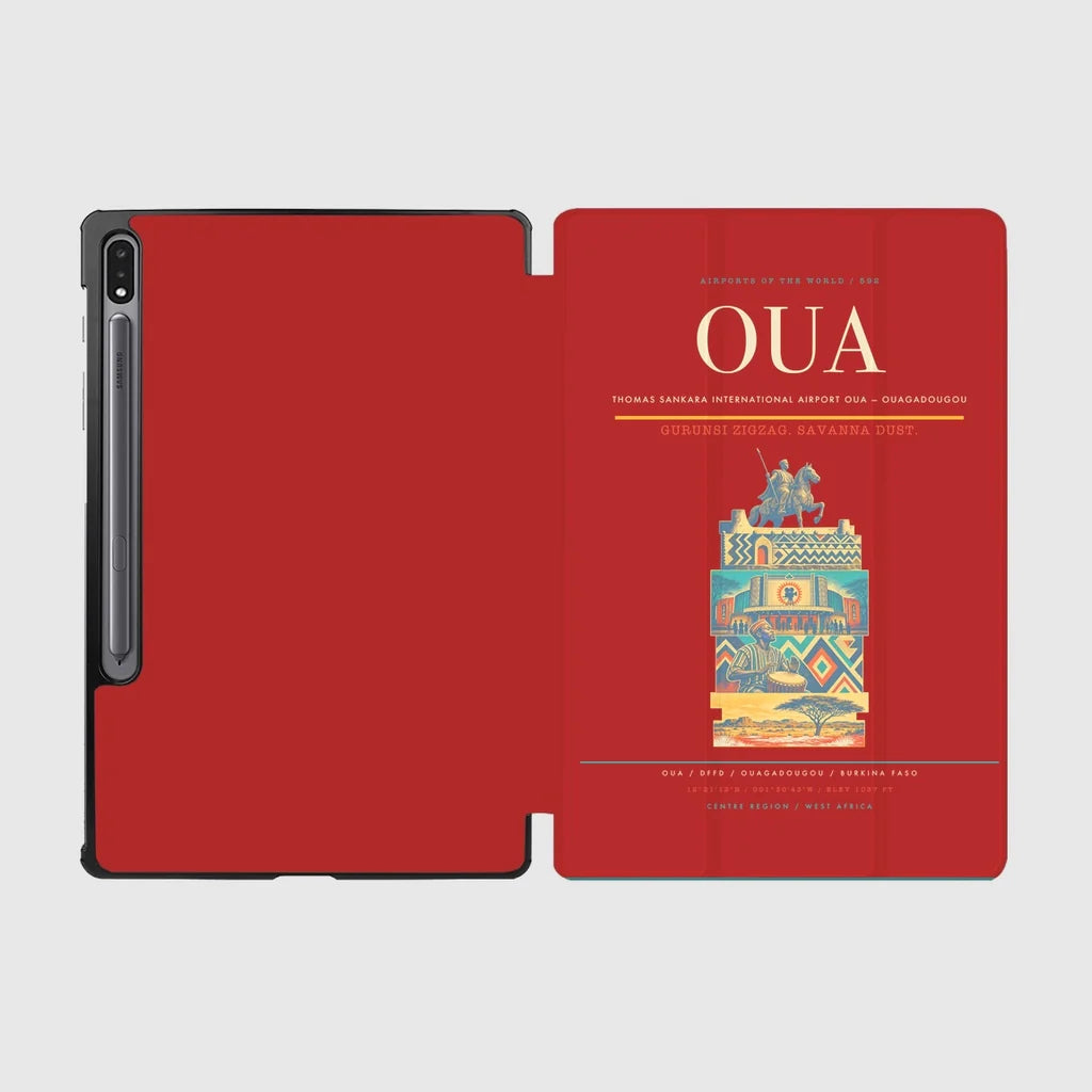 Thomas Sankara International Airport (OUA) design on red samsung tablet tablet case