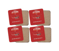 Thumbnail for SUBARU Bell 412EPX design on red 4 pieces set coaster