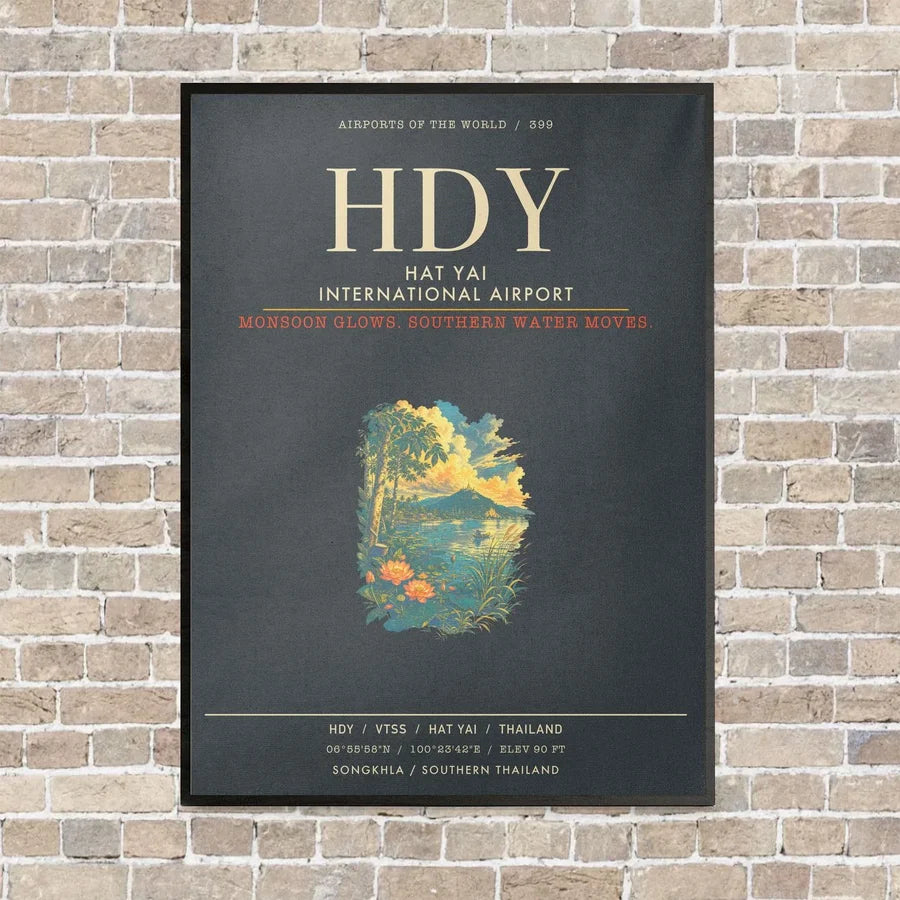 Hat Yai International Airport HDY - Canvas Framed - Gray