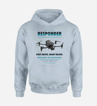 Thumbnail for BRINC Responder design on light blue hoodie single side