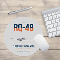 Thumbnail for RQ-4B Global Hawk design on light gray round mouse pad