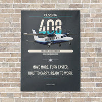 Thumbnail for Cessna 408 SkyCourier vertical canvas print - no frame - gray background