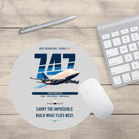 Thumbnail for Boeing 747-400 Dreamlifter design on light gray round mouse pad