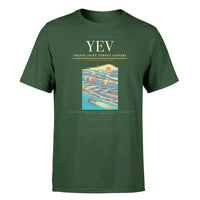 Thumbnail for Inuvik (Mike Zubko) Airport (YEV) T-Shirt single-side front print in Dark Green | inuvik-mike-zubko-airport-yev-double-side-t-shirt