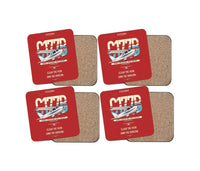Thumbnail for Cessna 177B Cardinal design on red 4 pieces set coaster