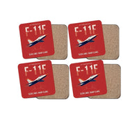 Thumbnail for F-11F Tiger design on red 4 pieces set coaster
