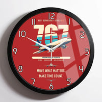 Thumbnail for Boeing 767-300F design on red framed wall clock
