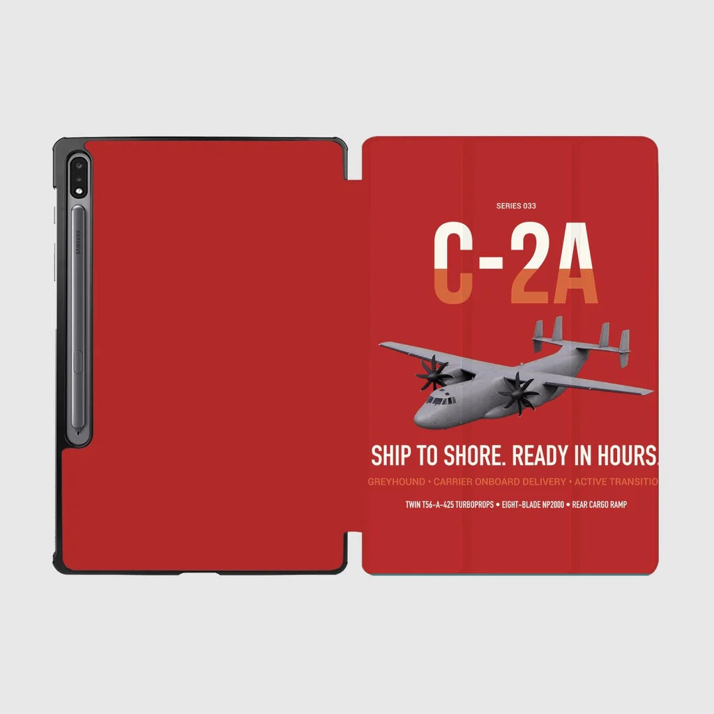 C-2A Greyhound design on red samsung tablet tablet case