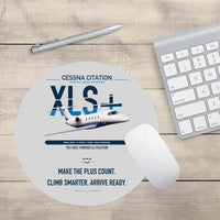 Thumbnail for Cessna Citation XLSPlus design on light gray round mouse pad