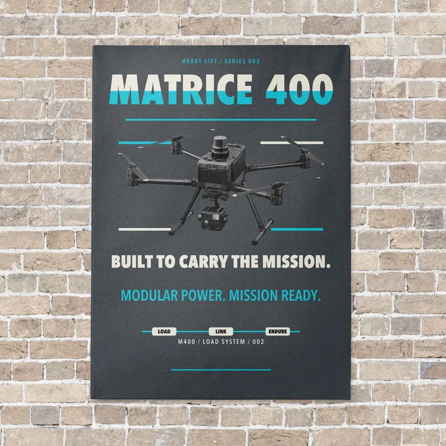 DJI Matrice 400 vertical canvas print - no frame - gray background